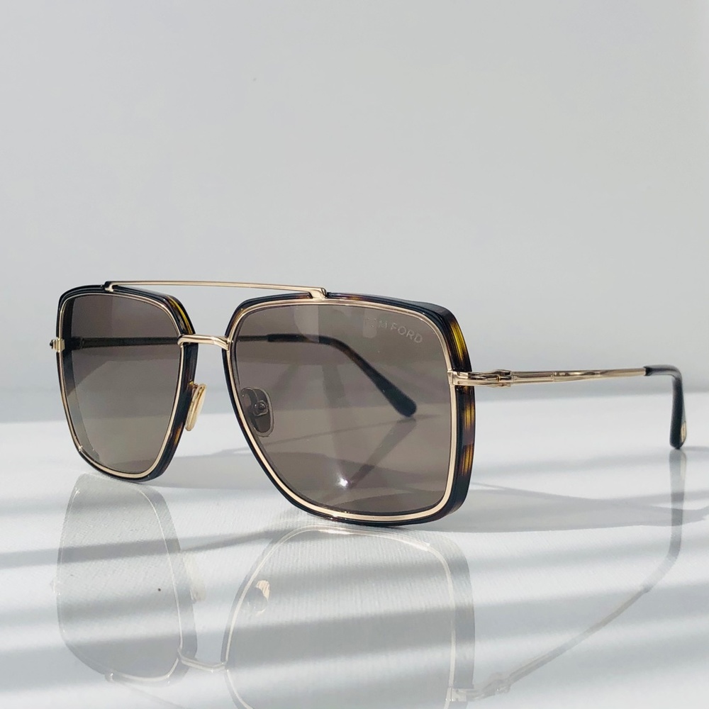 New TOM FORD Lionel Square Havana Brown Sunglasses - Picture 6 of 16